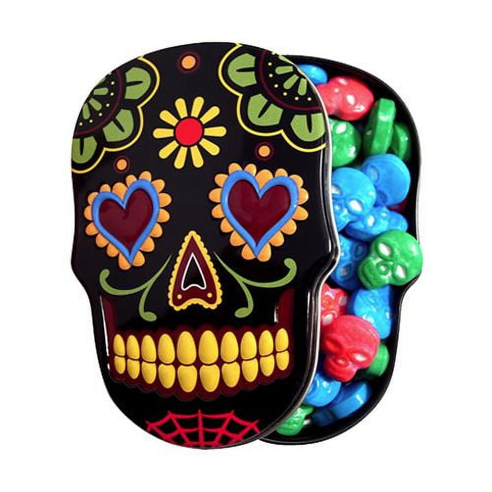 Halloween Sugar Skulls Sweet Candy, 1.4 Ounce Tins - Imagen 6