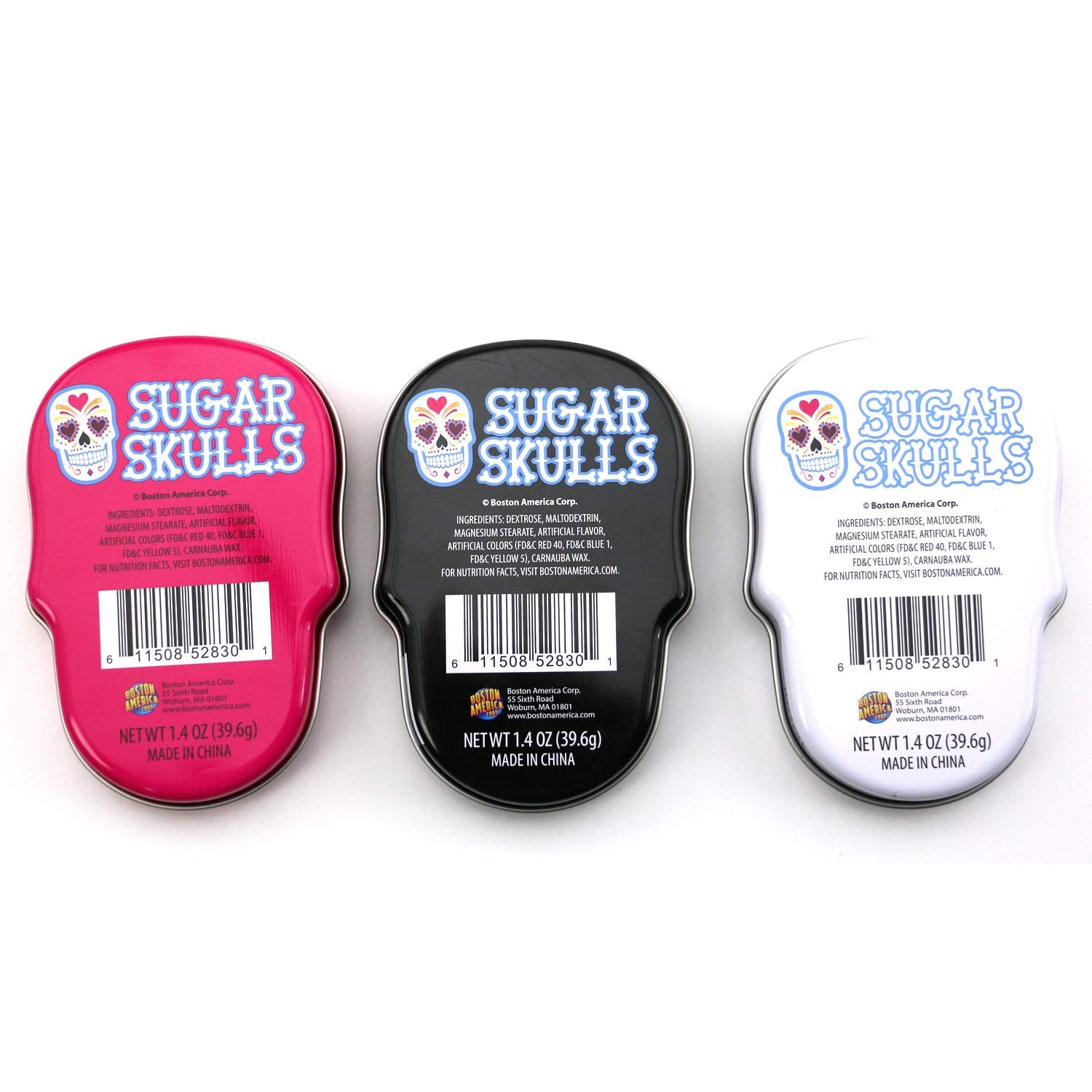 Halloween Sugar Skulls Sweet Candy, 1.4 Ounce Tins - Imagen 3