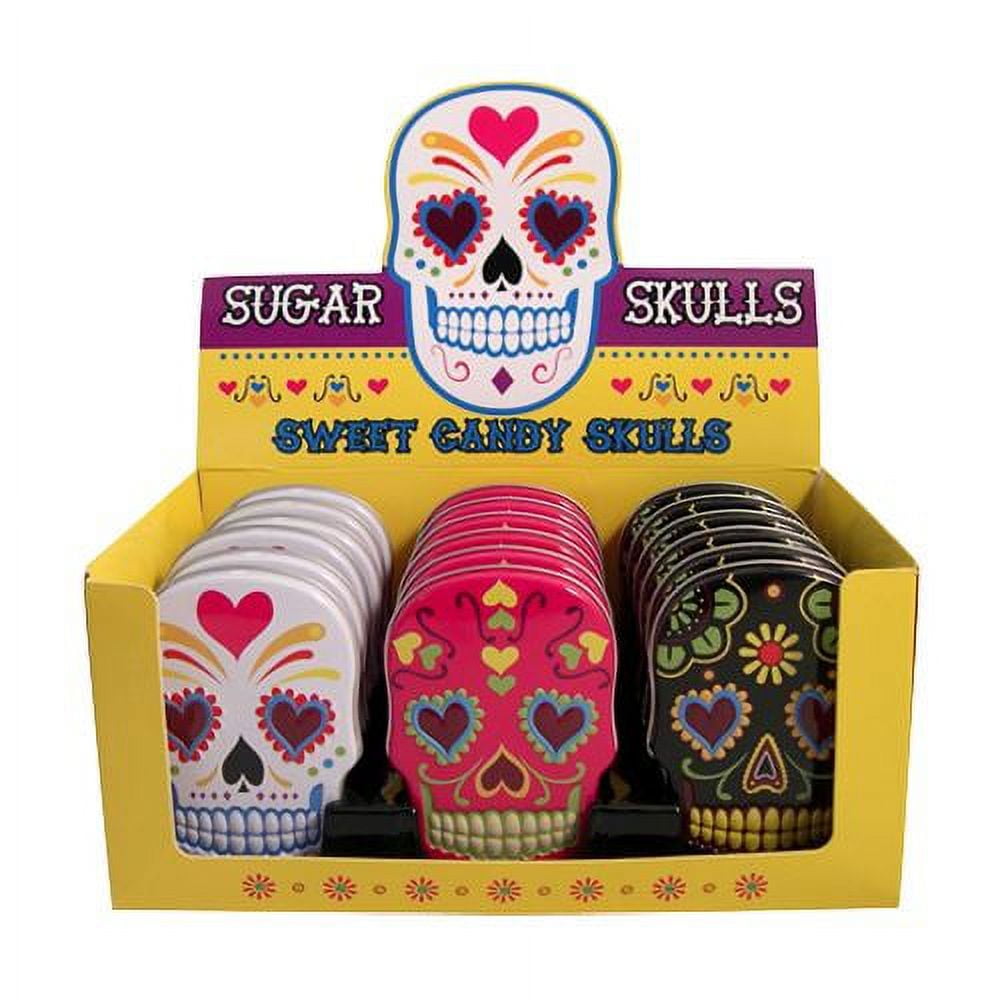 Halloween Sugar Skulls Sweet Candy, 1.4 Ounce Tins - Imagen 5